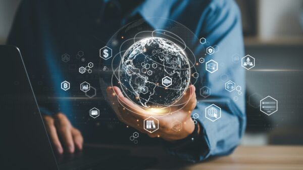 Metaverse,And,Future,Digital,Technology.businessman,Hand,Holding,Virtual,Global,Internet